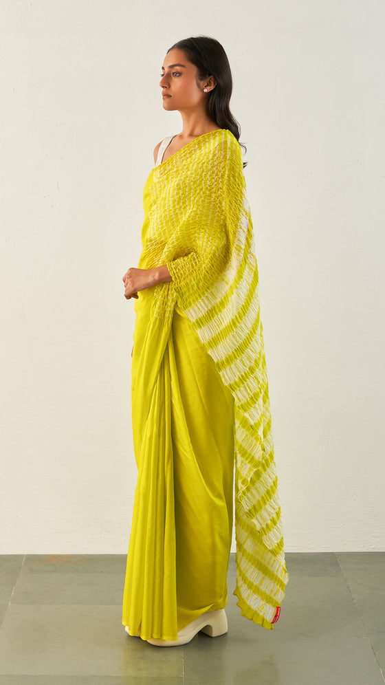 Flow Saree - Lime