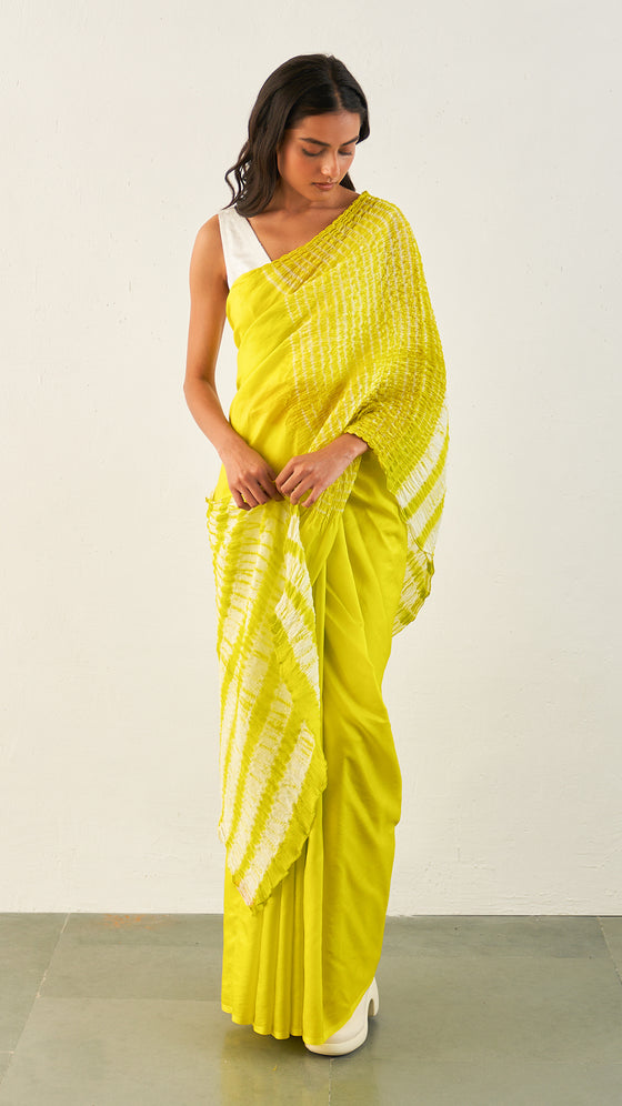Flow Saree - Lime