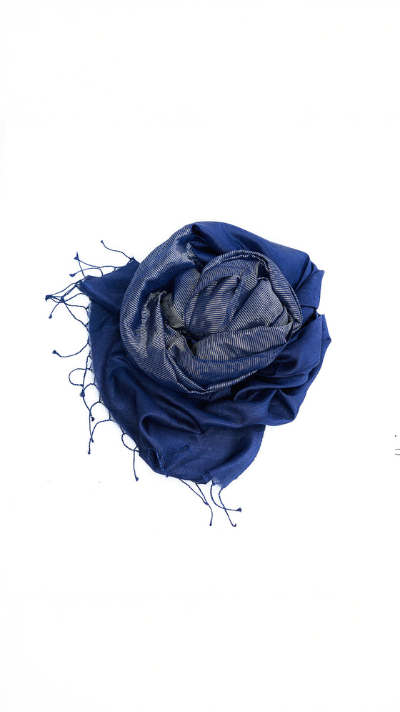 Metallic Dupatta - Navy