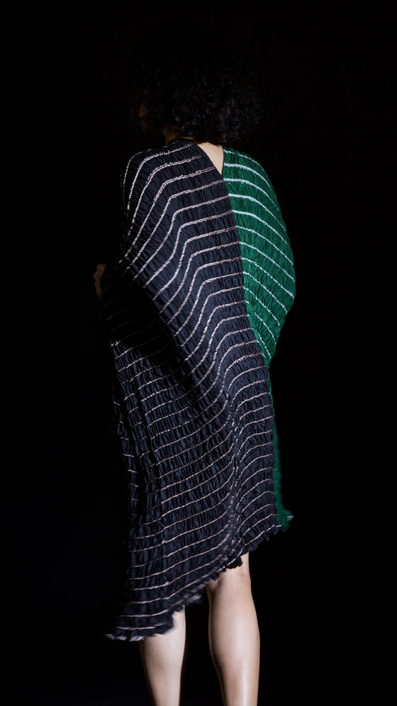 SHELL KAFTAN -  BOTTLE GREEN / BLACK