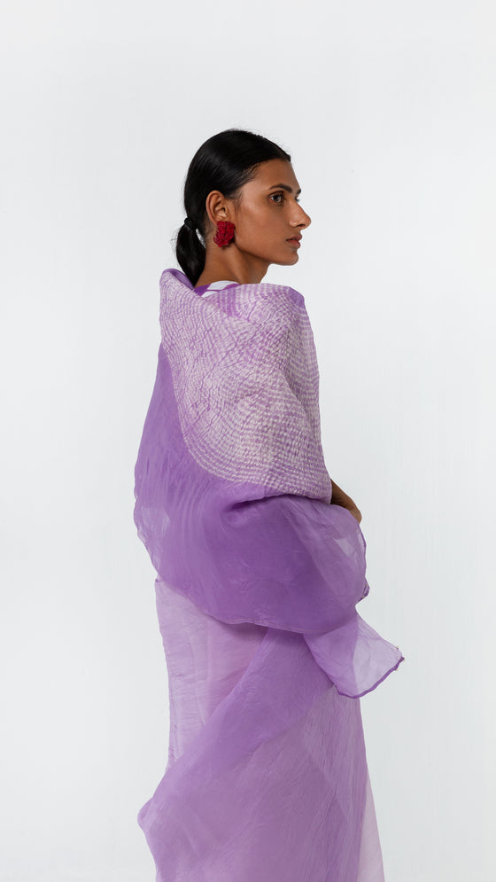 ORBIT ORGANZA SAREE - LAVENDER
