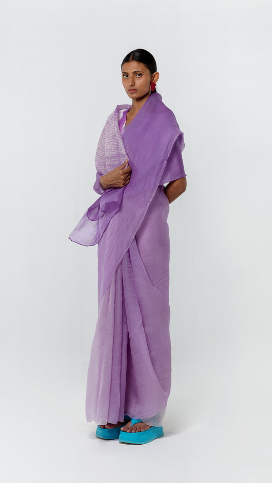 ORBIT ORGANZA SAREE - LAVENDER