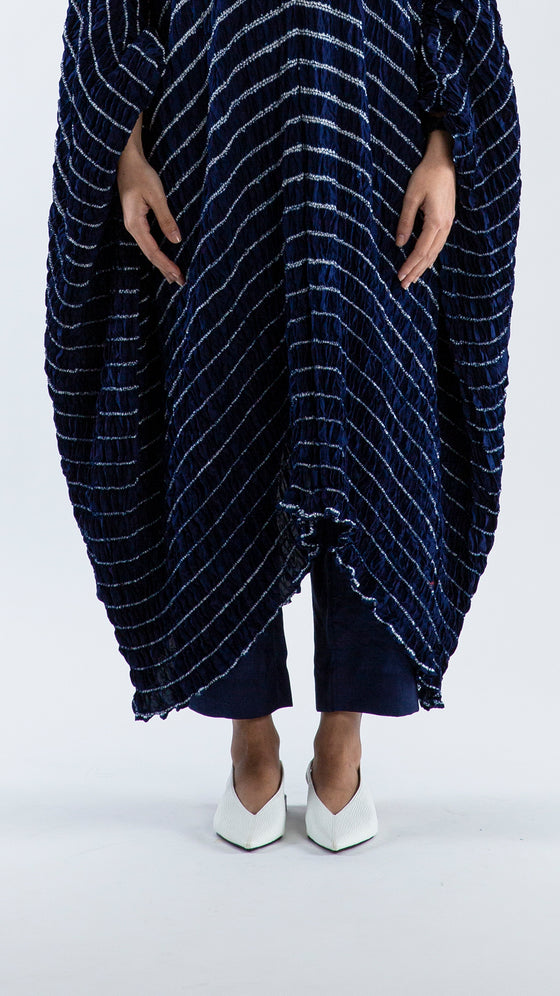 NAMI SILK PANTS - NAVY