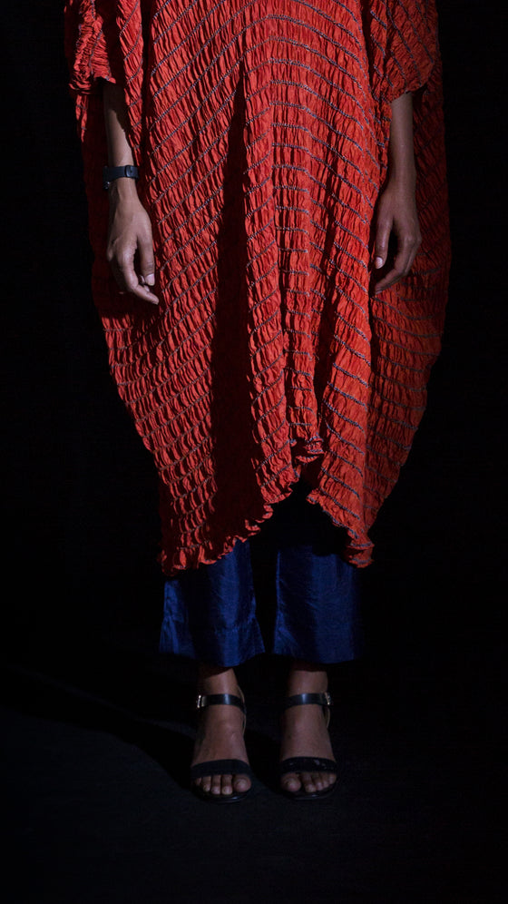 NAMI SILK PANTS - NAVY