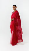 ORBIT ORGANZA SAREE - RED