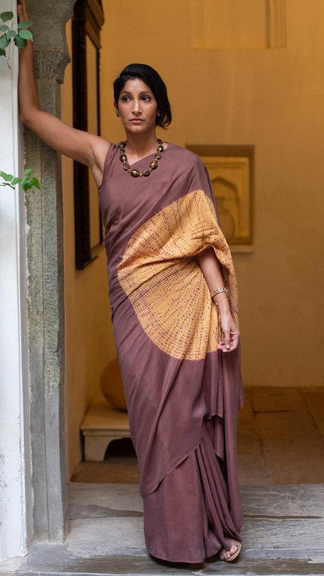 Brown Handsfree Silk Saree
