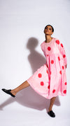 Pink-red Polka Dress