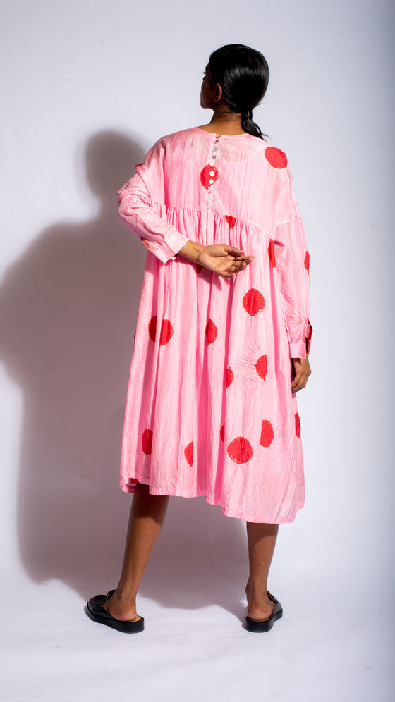 Pink-red Polka Dress