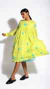 Lime-aqua Polka Dress