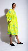 Lime-aqua Polka Dress