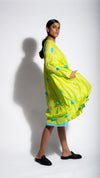 Lime-aqua Polka Dress