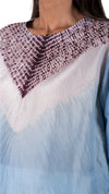 Icy blue-Brown Shibori Silk Kurta
