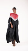 Black-Red shibori kaftan