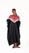 Black-Red shibori kaftan