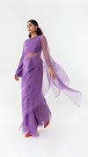 HANDSFREE SAREE, SILK ORGANZA - LAVENDER