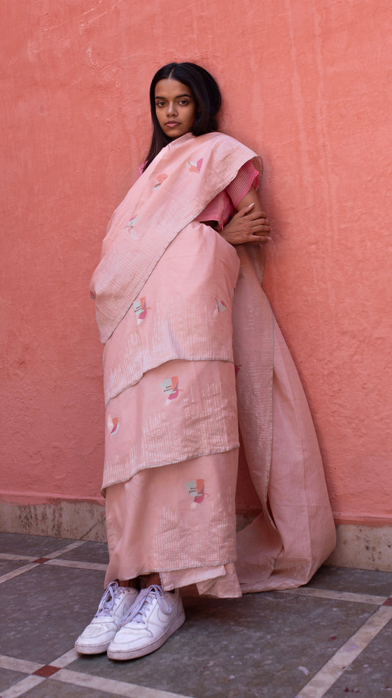 Floral Petal Jamdani Saree