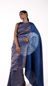 Navy Metallic Handsfree Saree