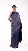 Navy Metallic Handsfree Saree