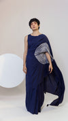 Navy Handsfree silk saree