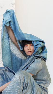  Naturally Dyed Metallic Shibori Saree