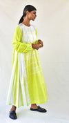 Lime Silk Shibori Dress