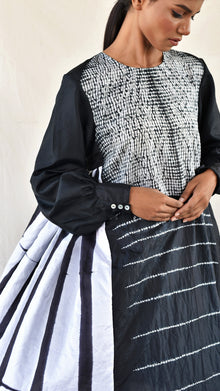  Black Silk Shibori Dress