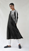 Black Silk Shibori Kurta