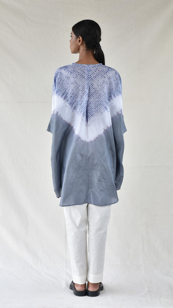 Grey Shibori Silk Shirt