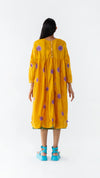 MUSTARD LAVENDER POLKA DRESS