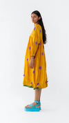 MUSTARD LAVENDER POLKA DRESS