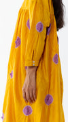 MUSTARD LAVENDER POLKA DRESS