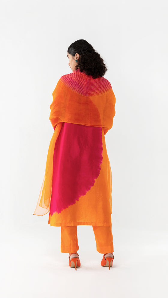ORANGE AND PINK SEMICIRCLE CO-ORD-SET