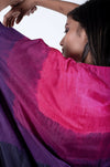 Colour Blocked Silk Kaftan - Magenta