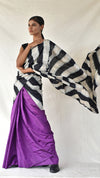 Colour-blocked Checkered Silk Saree