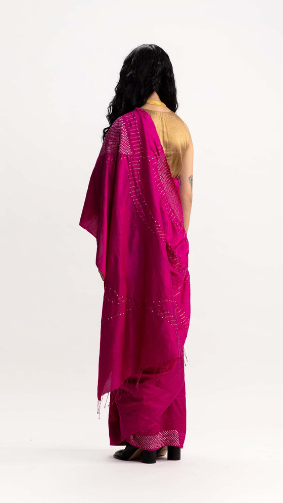 PANORAMA JAMBAN SAREE - MAGENTA