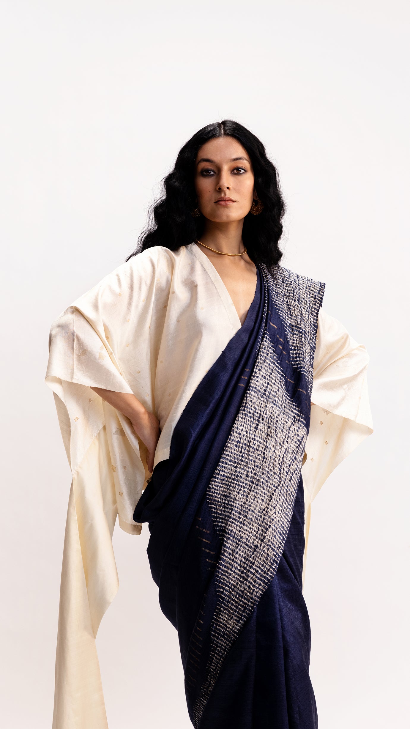 【COUNTER POINT】 JAMDANI SAREE BLOUSE Belwari Jamdani Saree – Blucheez