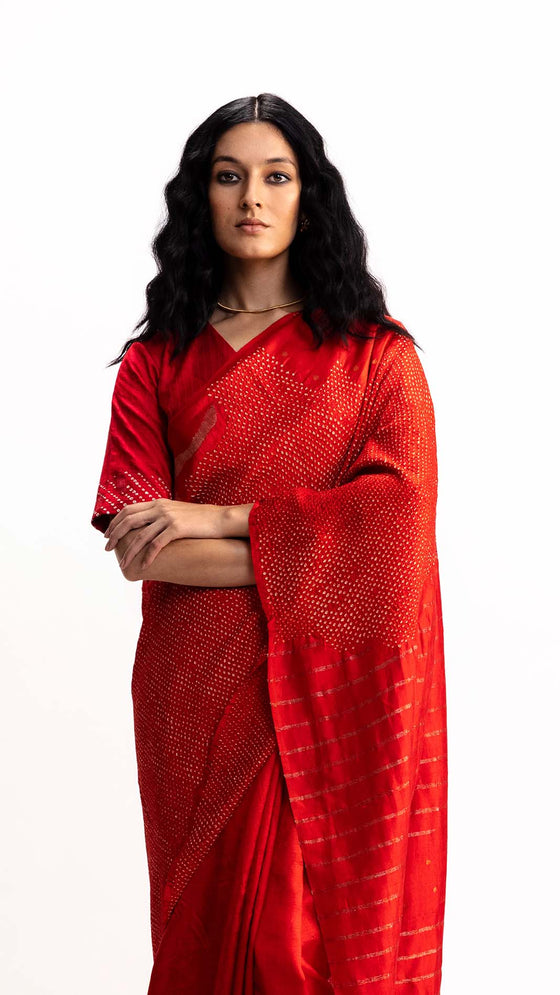 LANDSCAPE JAMBAN SAREE - RED