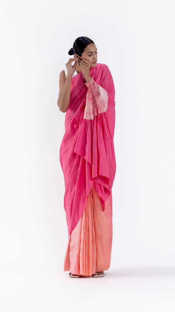 THE HANDSFREE SAREE - PEACH/PINK