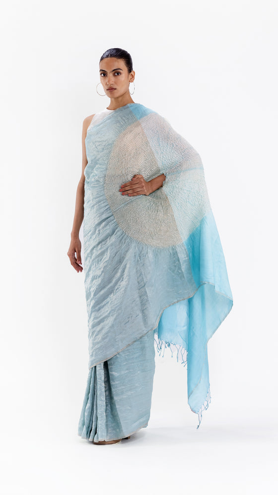 THE HANDSFREE SAREE - METALLIC BLUE