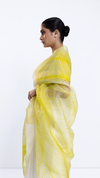 Shore Saree - Lime/Ivory