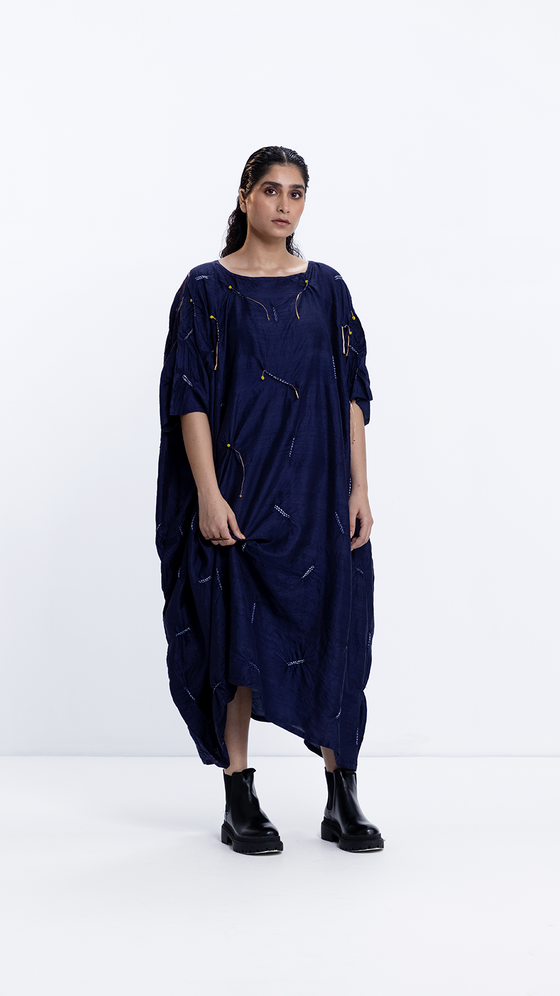 Sea Shell Kaftan - Navy