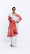 Shore Saree - Ivory/Red