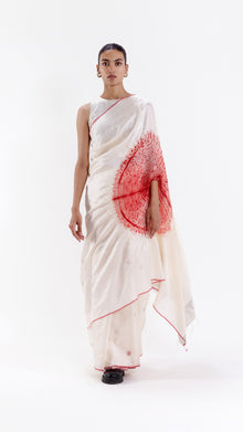 THE HANDSFREE SAREE - IVORYRED