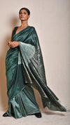 Bottle-green Metallic Handsfree Saree