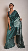 Bottle-green Metallic Handsfree Saree