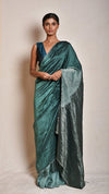 Bottle-green Metallic Handsfree Saree