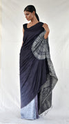 Grey-Black Ombre Metallic Handsfree Saree