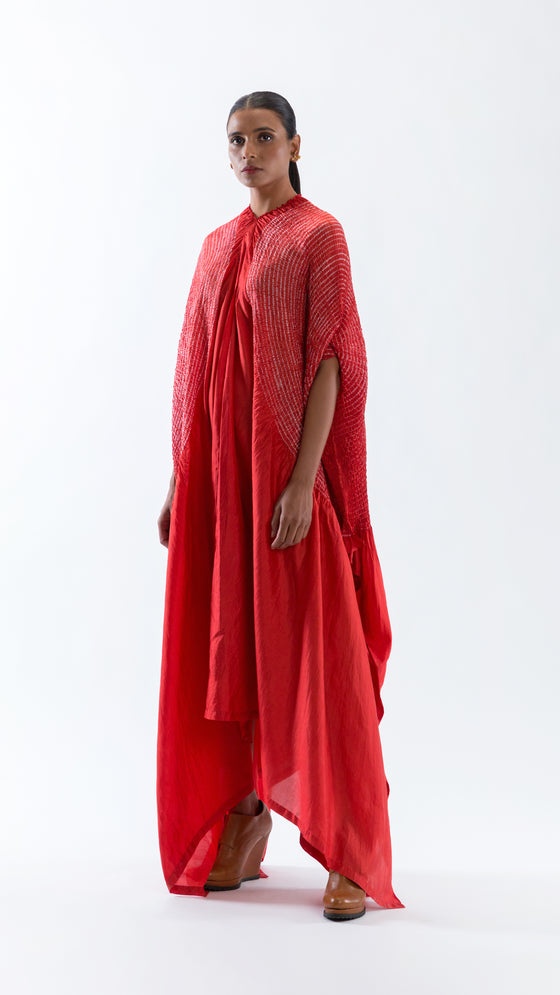 NAMI SLEEVE DRESS - RUST RED