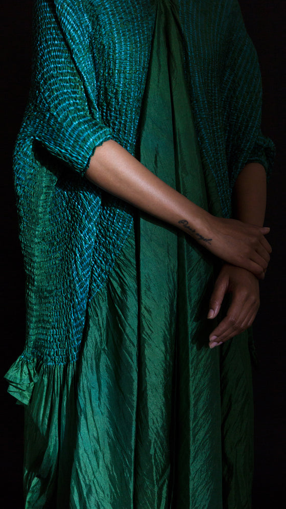 NAMI SLEEVE DRESS - BOTTLE GREEN