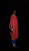 SHELL KAFTAN - RUST RED / NAVY